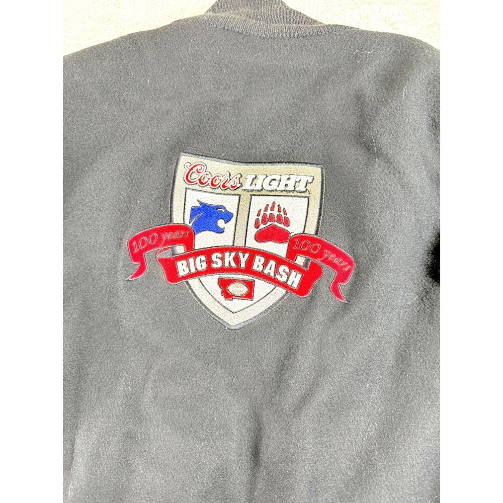 Vtg DeLONG Coors Light Big Sky Bash‎ 80% Wool Varsity Jacket USA Black XL